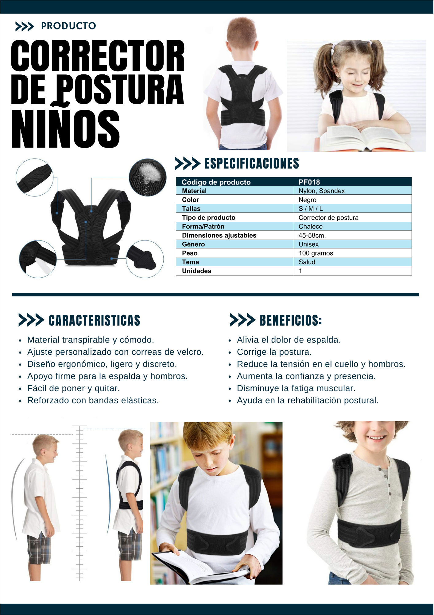 5D CORRECTOR DE POSTURA -NIÑOS